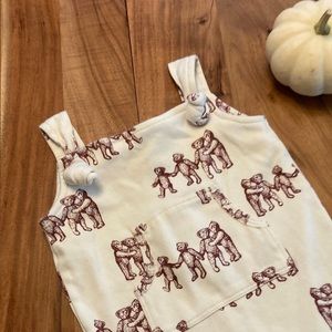 Kate Quinn organic cotton gingerbread teddy bear overall